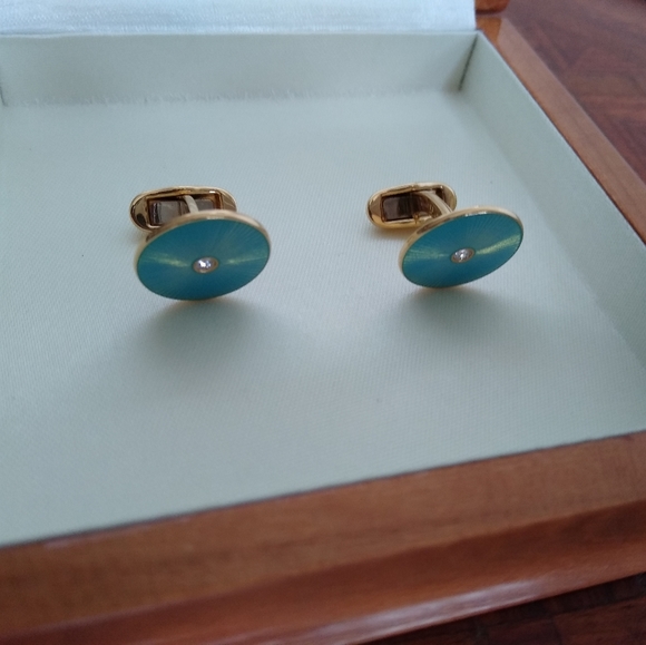 FABERGÉ 18K Gold, Diamond cufflinks. *UNISEX* - Picture 6 of 8